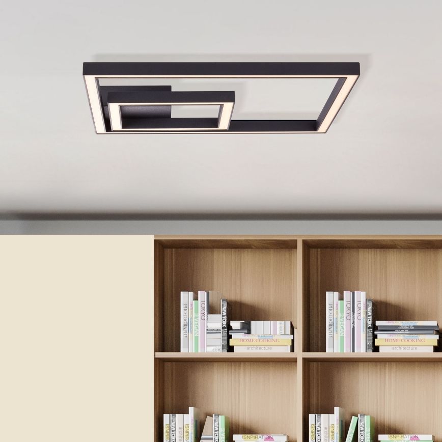 Brilliant - LED taklampa QUON LED/24W/230V 3000K 40x40 cm svart