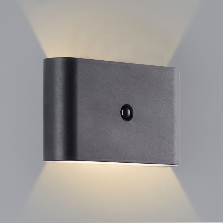 Brilliant - LED Utomhus uppladdningsbar vägglampa med sensor XINO LED/3W/5V 3600 mAh IP44 svart