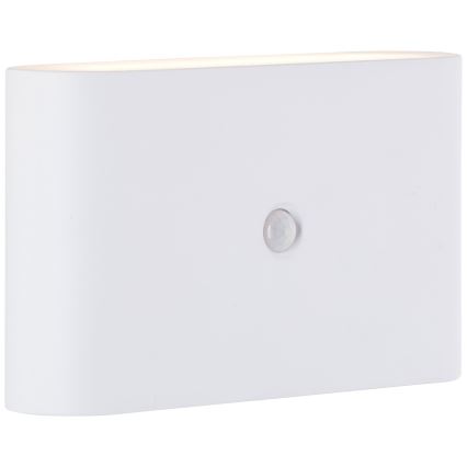 Brilliant - LED Utomhus uppladdningsbar vägglampa med sensor XINO LED/3W/5V 3600 mAh IP44 vit