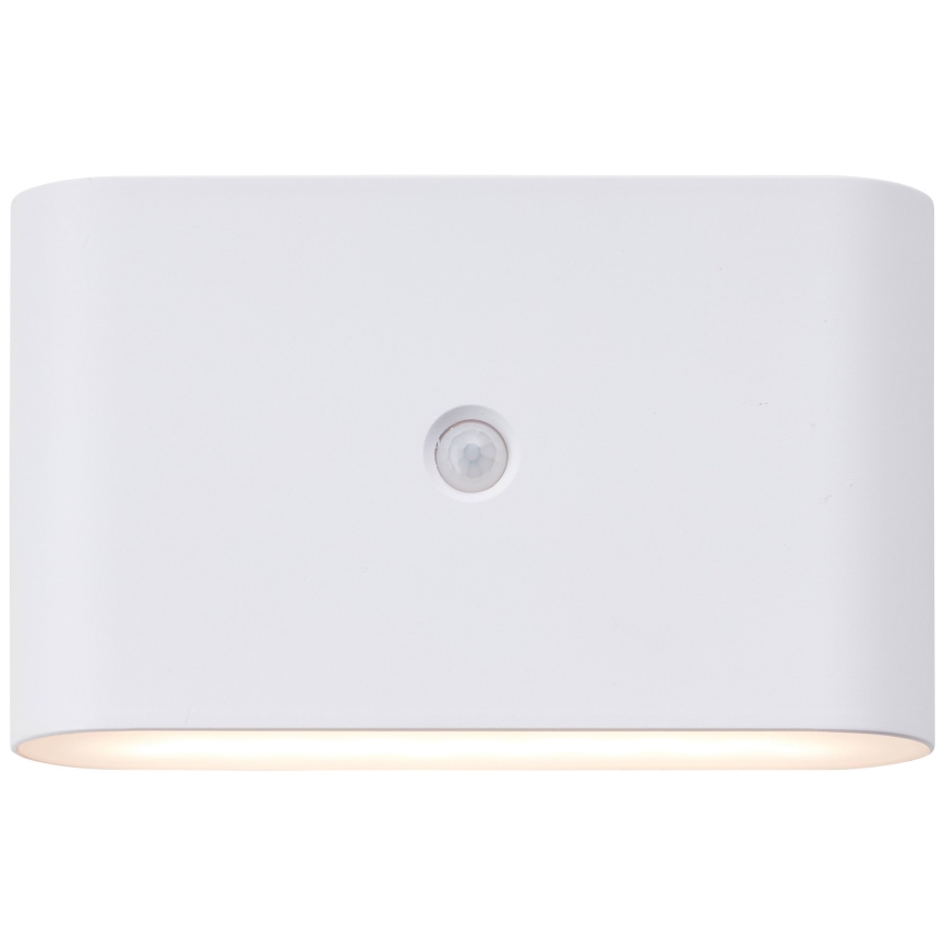 Brilliant - LED Utomhus uppladdningsbar vägglampa med sensor XINO LED/3W/5V 3600 mAh IP44 vit