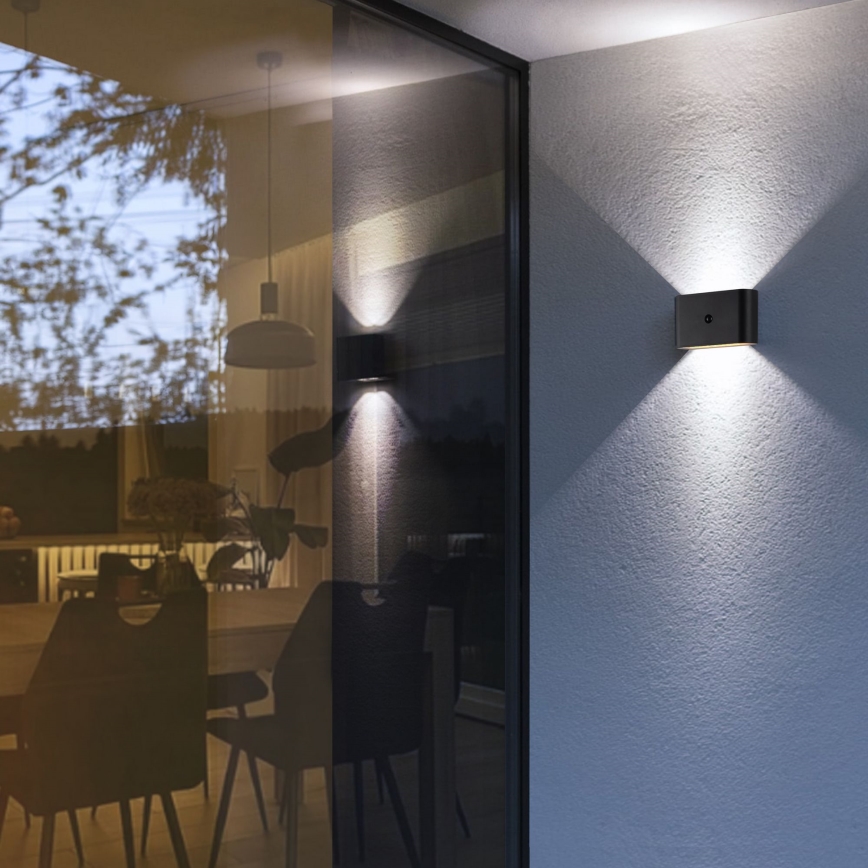 Brilliant - LED Utomhus uppladdningsbar vägglampa med sensor XINO LED/3W/5V 3600 mAh IP44 svart
