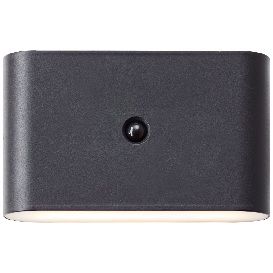 Brilliant - LED Utomhus uppladdningsbar vägglampa med sensor XINO LED/3W/5V 3600 mAh IP44 svart