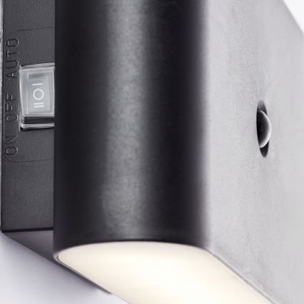 Brilliant - LED Utomhus uppladdningsbar vägglampa med sensor XINO LED/3W/5V 3600 mAh IP44 svart