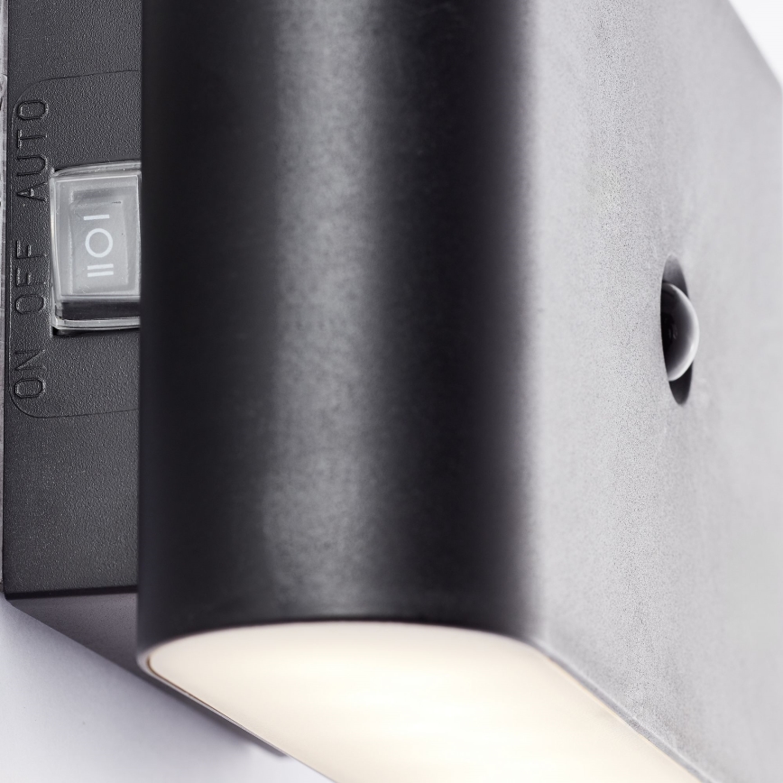 Brilliant - LED Utomhus uppladdningsbar vägglampa med sensor XINO LED/3W/5V 3600 mAh IP44 svart