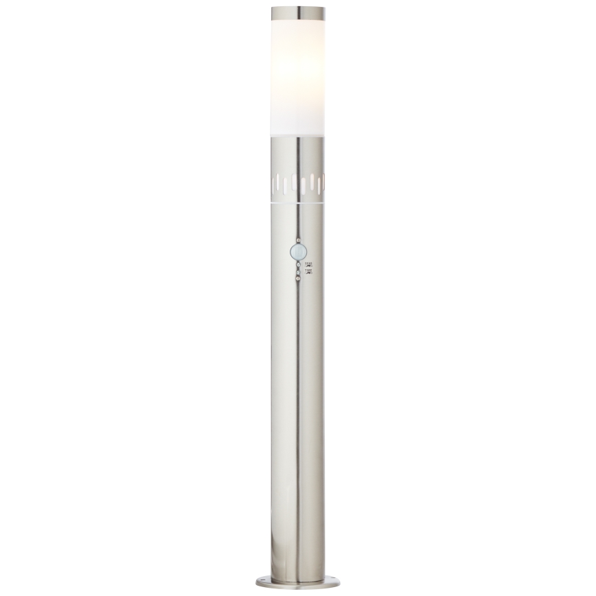 Brilliant - LED Utomhuslampa med sensor LEIGH LED/0,9W/230V + 1xE27/11W 80 cm IP44 skinande krom