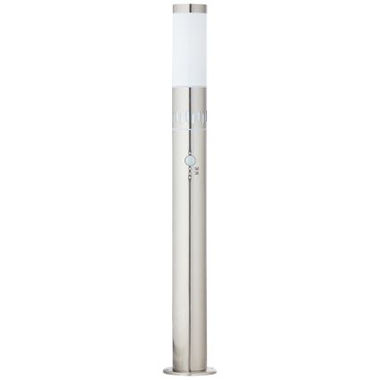 Brilliant - LED Utomhuslampa med sensor LEIGH LED/0,9W/230V + 1xE27/11W 80 cm IP44 skinande krom