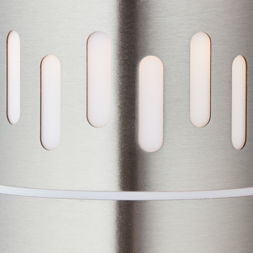Brilliant - LED Utomhuslampa med sensor LEIGH LED/0,9W/230V + 1xE27/11W 80 cm IP44 skinande krom
