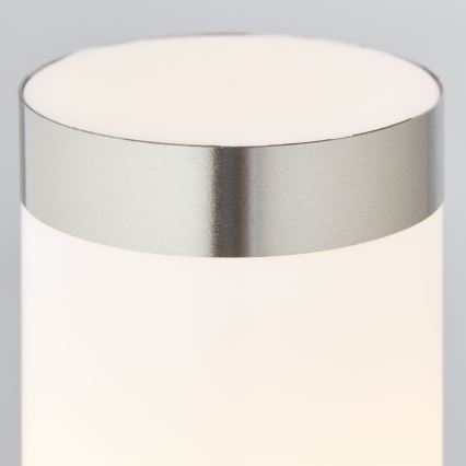 Brilliant - LED Utomhuslampa med sensor LEIGH LED/0,9W/230V + 1xE27/11W 80 cm IP44 skinande krom