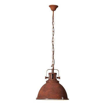 Brilliant - Ljuskrona med kedja JESPER GLAS 1xE27/60W/230V kopparfärgad