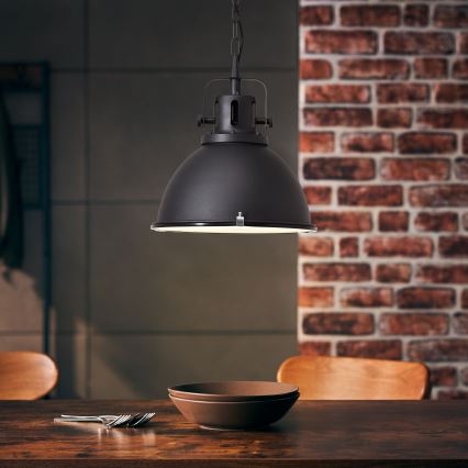 Brilliant - Ljuskrona med kedja JESPER GLAS 1xE27/60W/230V svart