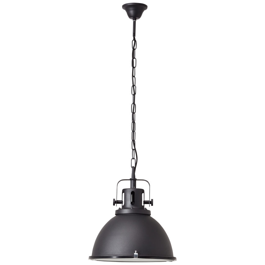 Brilliant - Ljuskrona med kedja JESPER GLAS 1xE27/60W/230V svart