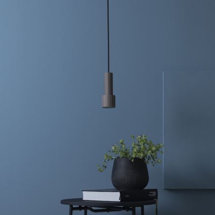 Brilliant - Ljuskrona med textilsladd CADIZ 1xGU10/10W/230V diameter 12,5 cm brons