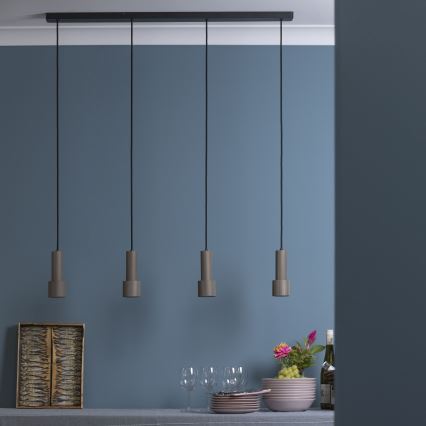 Brilliant - Ljuskrona med textilsladd CADIZ 4xGU10/10W/230V brons