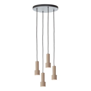 Brilliant - Ljuskrona med textilsladd CADIZ 4xGU10/10W/230V diameter 35 cm brons