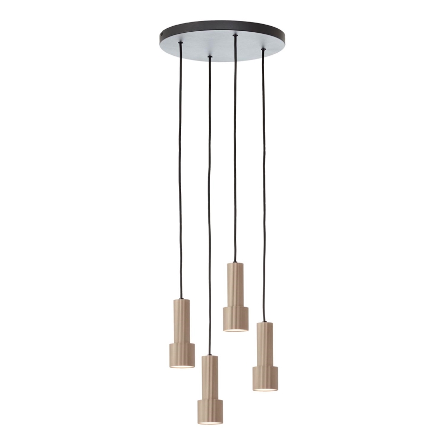 Brilliant - Ljuskrona med textilsladd CADIZ 4xGU10/10W/230V diameter 35 cm brons