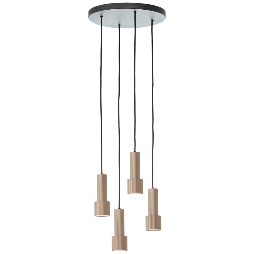 Brilliant - Ljuskrona med textilsladd CADIZ 4xGU10/10W/230V diameter 35 cm brons