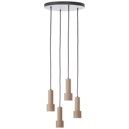 Brilliant - Ljuskrona med textilsladd CADIZ 4xGU10/10W/230V diameter 35 cm brons
