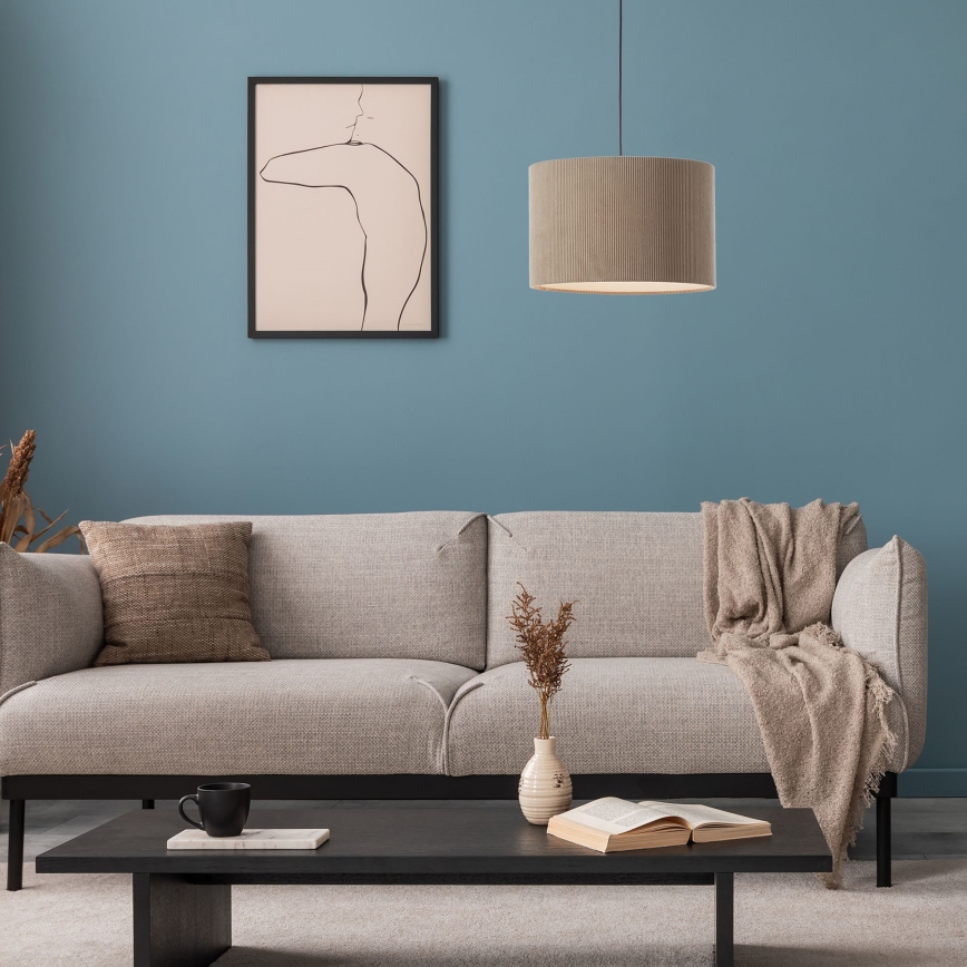 Brilliant - Ljuskrona med textilsladd TONY 1xE27/20W/230V diameter 35 cm beige