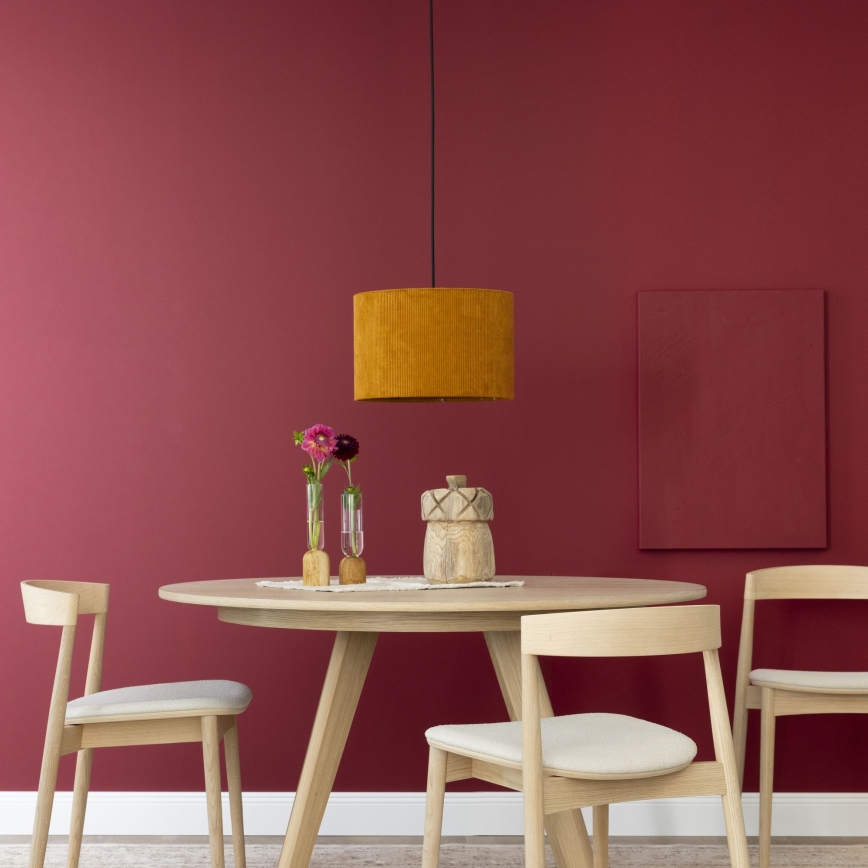 Brilliant - Ljuskrona med textilsladd TONY 1xE27/20W/230V diameter 35 cm orange