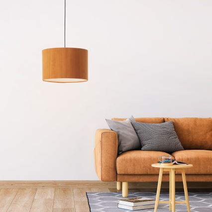 Brilliant - Ljuskrona med textilsladd TONY 1xE27/20W/230V diameter 35 cm orange