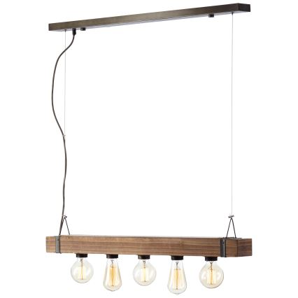 Brilliant - Ljuskrona med textilsladd WOODHILL 5xE27/30W/230V