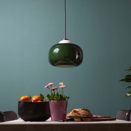 Brilliant - Pendellampa BLOP på vajer 1xE27/60W/230V grön