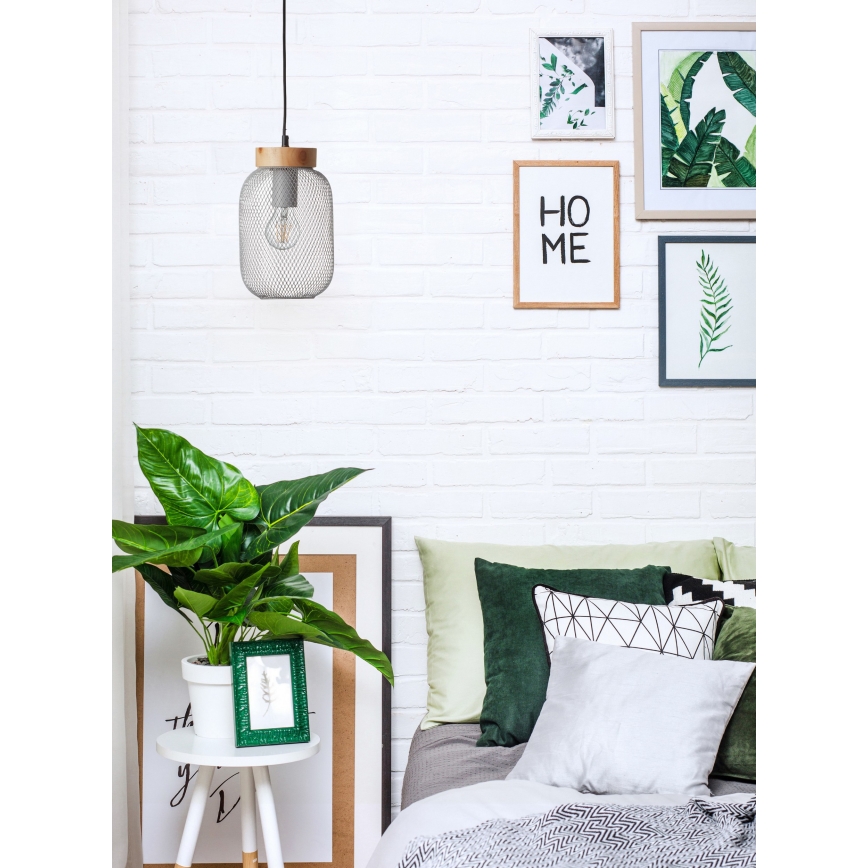Brilliant - Pendellampa med kabel GIADA 1xE27/40W/230V Ø 16 cm grå