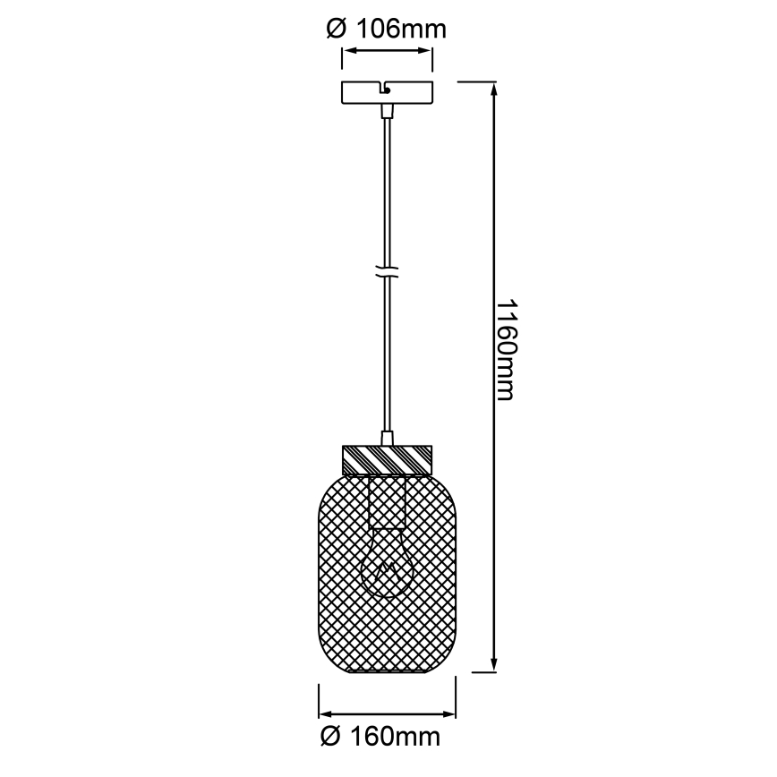 Brilliant - Pendellampa med kabel GIADA 1xE27/40W/230V Ø 16 cm grå