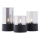 Brilliant - Set med 3 LED-ljus BOUGIE LED/2xAA IP44 svart/rökfärgad