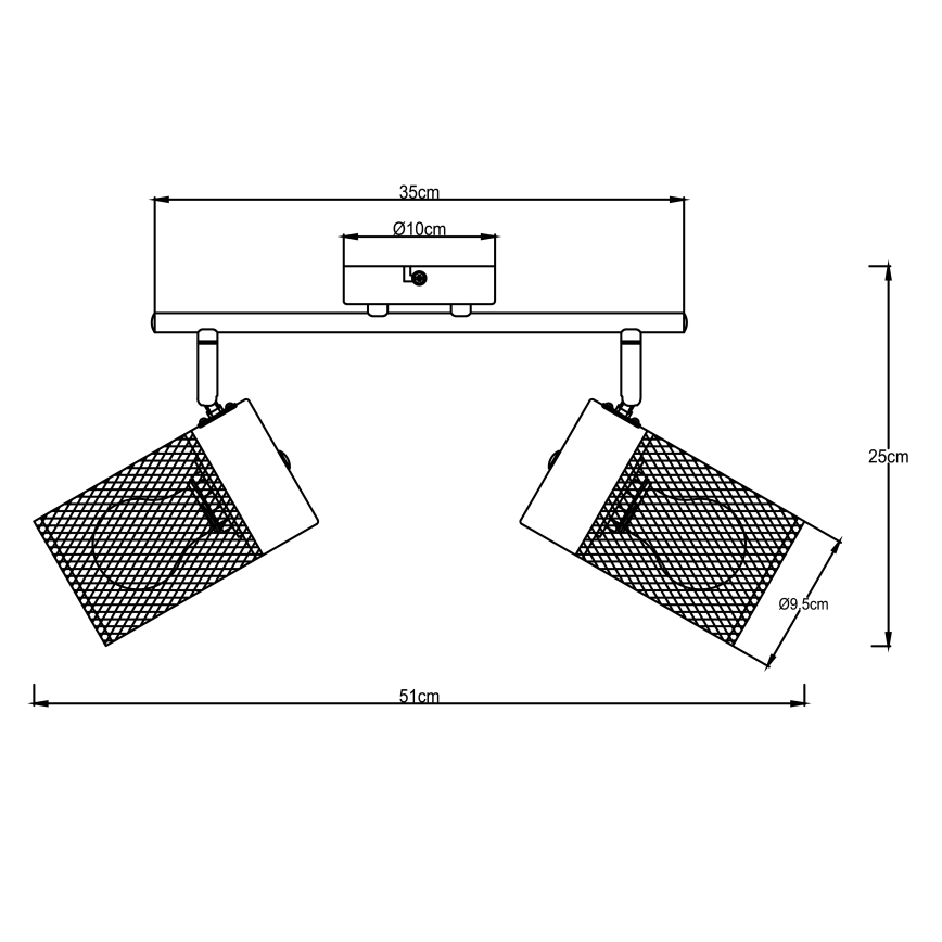 Brilliant - Spotarmatur KAMOLO 2xE27/40W/230V svart