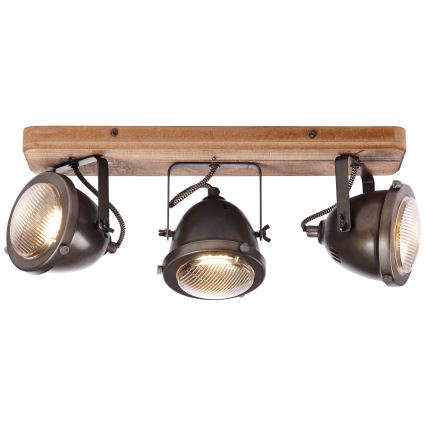 Brilliant - Spotlampa CARMEN WOOD 3xGU10/5W/230V brun