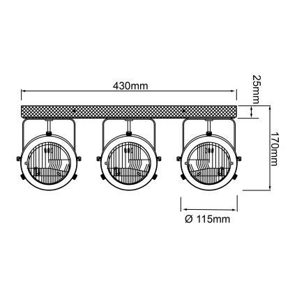 Brilliant - Spotlampa CARMEN WOOD 3xGU10/5W/230V brun