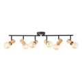 Brilliant - Spotlampa KERRY 6xE27/40W/230V svart/bambu