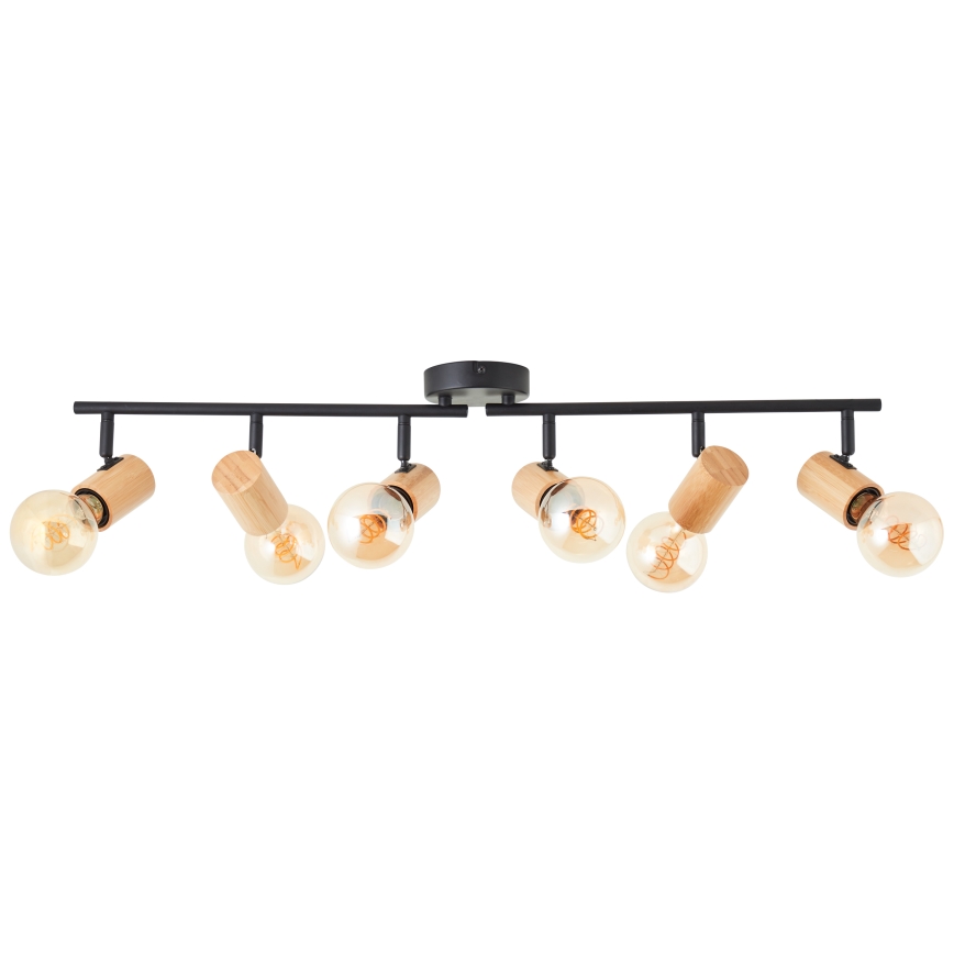 Brilliant - Spotlampa KERRY 6xE27/40W/230V svart/bambu