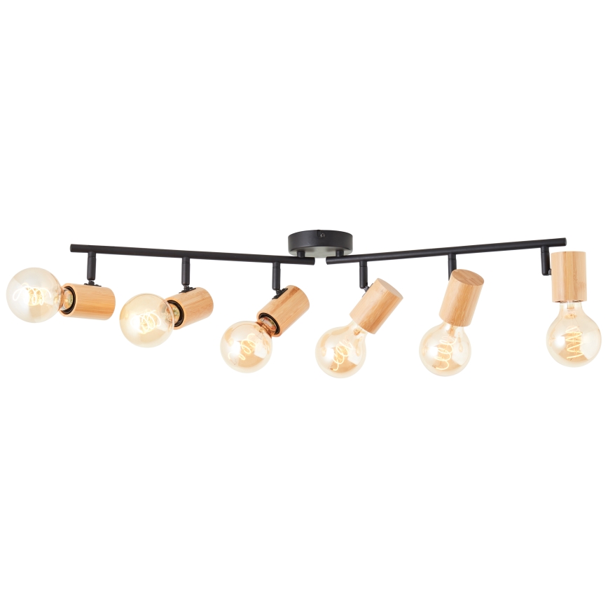 Brilliant - Spotlampa KERRY 6xE27/40W/230V svart/bambu