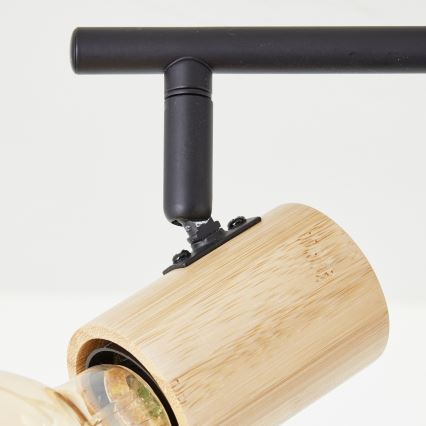Brilliant - Spotlampa KERRY 6xE27/40W/230V svart/bambu