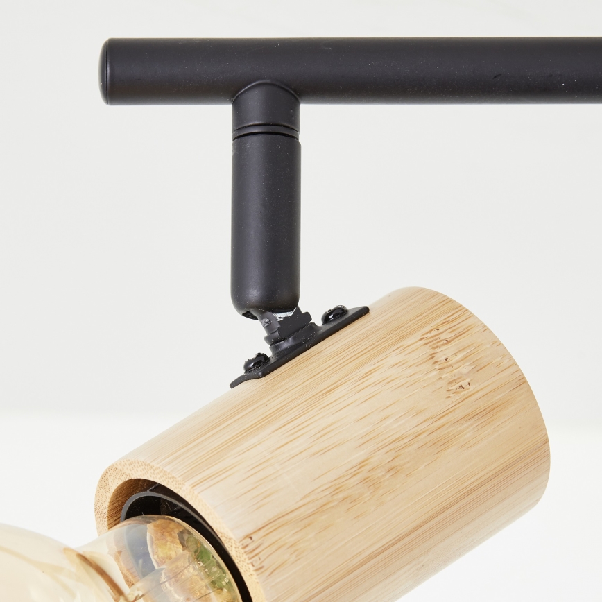 Brilliant - Spotlampa KERRY 6xE27/40W/230V svart/bambu