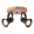 Brilliant - Spotlampa SEED 2xGU10/5W/230V svart/brun