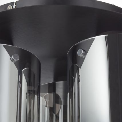 Brilliant - Taklampa BETH 3xE27/60W/230V svart/rökfärgad