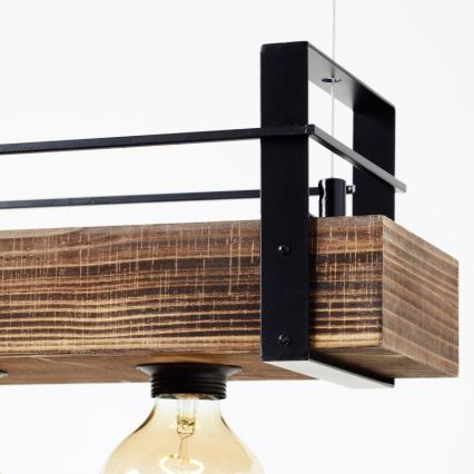 Brilliant - Taklampa på vajer BANKWOOD 5xE27/28W/230V poppel