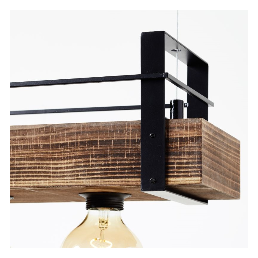 Brilliant - Taklampa på vajer BANKWOOD 5xE27/28W/230V poppel