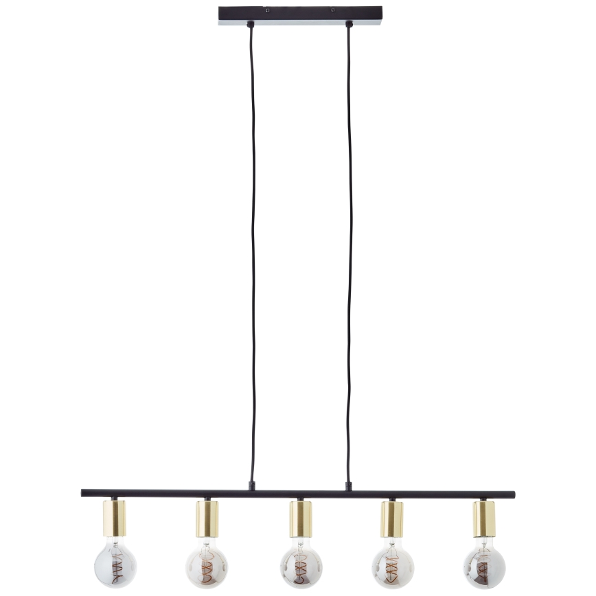Brilliant - Taklampa på vajer KERRY 5xE27/40W/230V svart/mässing