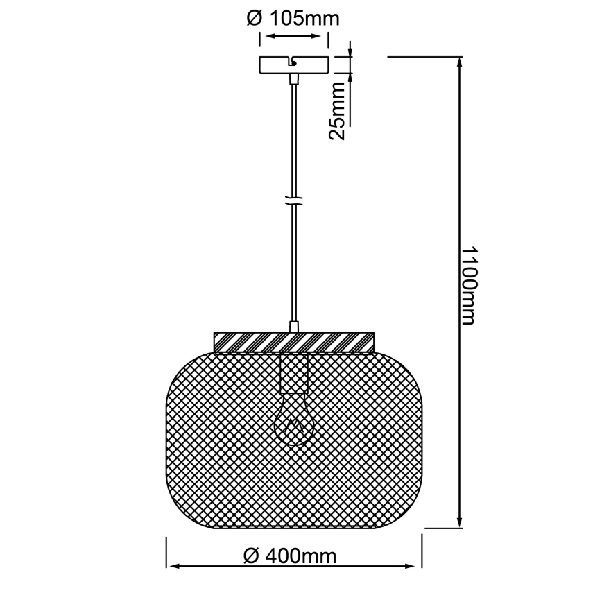Brilliant - Takpendel på kabel GIADA 1xE27/40W/230V Ø 39 cm grå