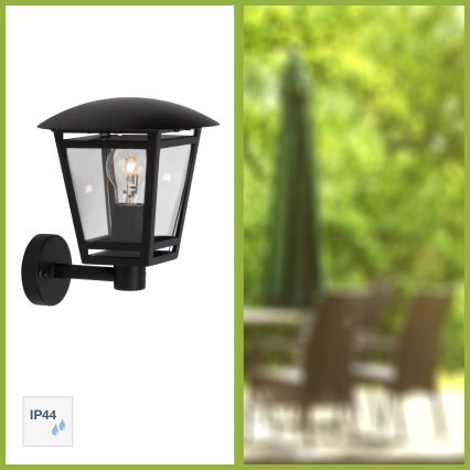 Brilliant - Utomhus vägglampa RILEY 1xE27/40W/230V IP44 svart