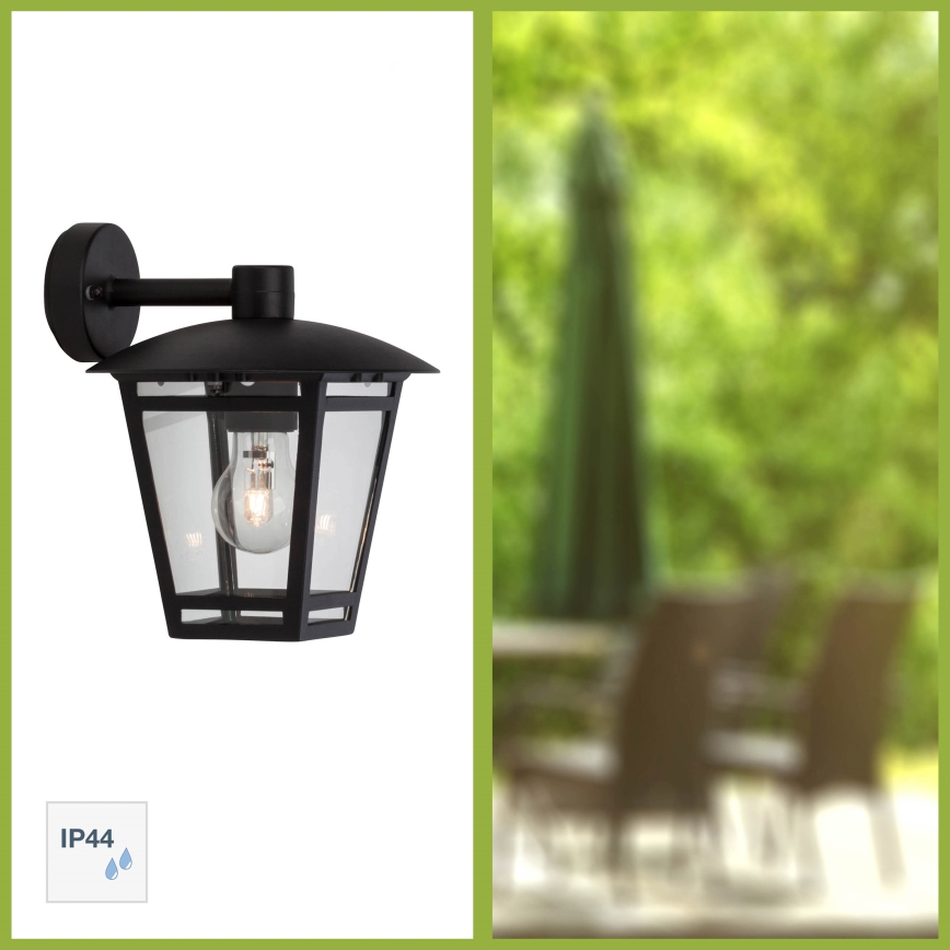 Brilliant - Utomhus vägglampa RILEY 1xE27/40W/230V IP44 svart