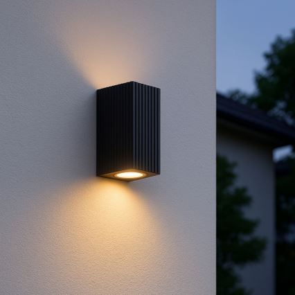 Brilliant - Vägglampa för utomhusbruk JELANI 2xGU10/10W/230V IP44 svart