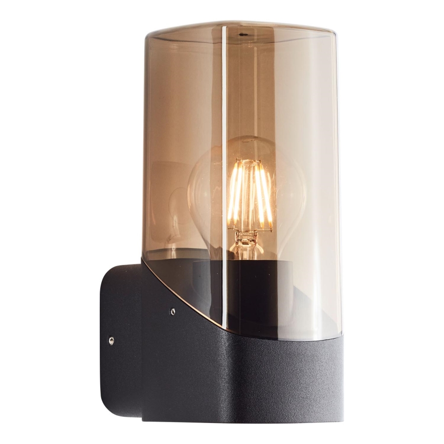 Brilliant - Vägglampa för utomhusbruk MINOU 1xE27/10W/230V IP44 svart/rökig