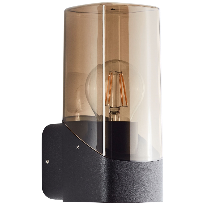 Brilliant - Vägglampa för utomhusbruk MINOU 1xE27/10W/230V IP44 svart/rökig