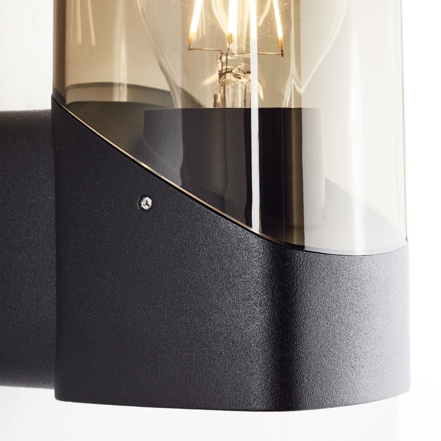 Brilliant - Vägglampa för utomhusbruk MINOU 1xE27/10W/230V IP44 svart/rökig