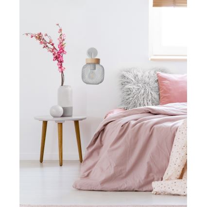 Brilliant - Vägglampa GIADA 1xE27/40W/230V grå